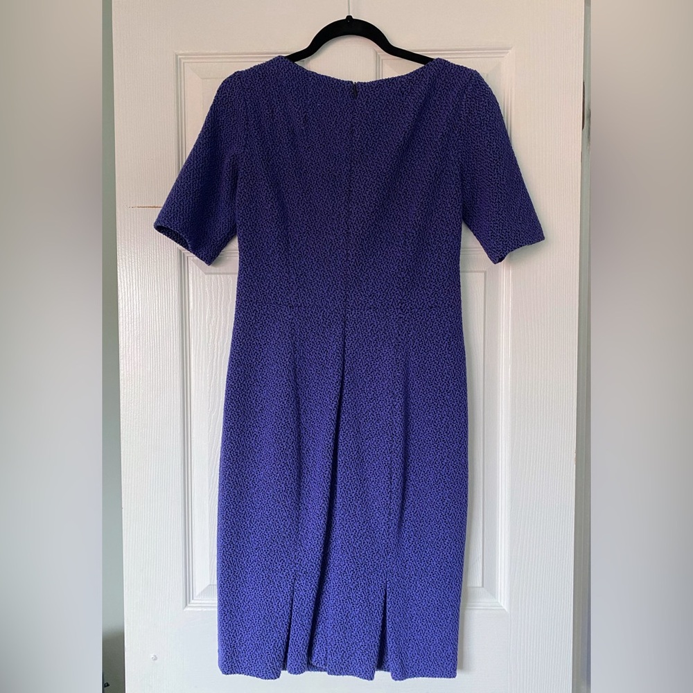 Nanette Lepore Womens Sheath Dress Blue Stretch Notch Neck Lined Zipper 4 - Picture 2 of 3